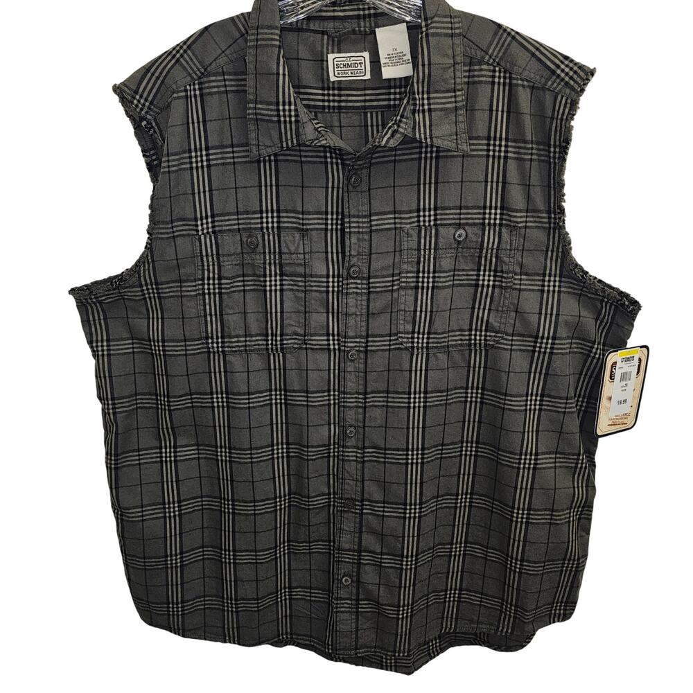 C.E. Schmidt Workwear Sleeveless Button Down Shirt w/ Chest Pockets NWT Men's 2X